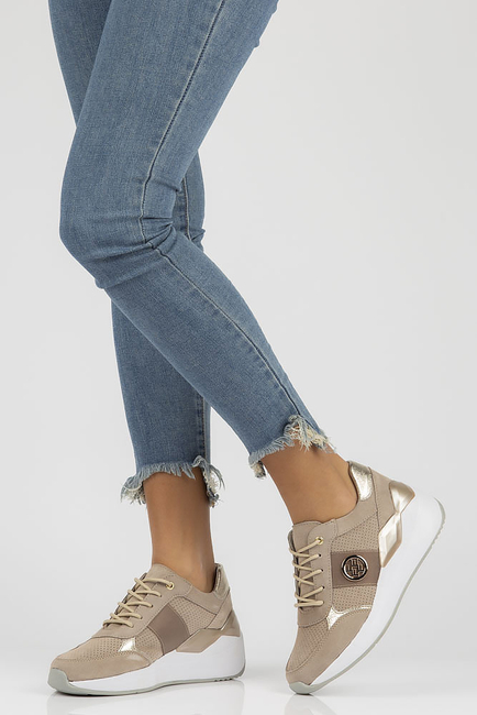 Skórzane sneakersy Filippo DP3553/22 BE beżowe