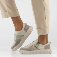 Leather sneakers Filippo DP6121/24 BE beige