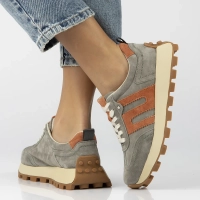 Skórzane sneakersy Filippo DP6743/26 KH OR khaki