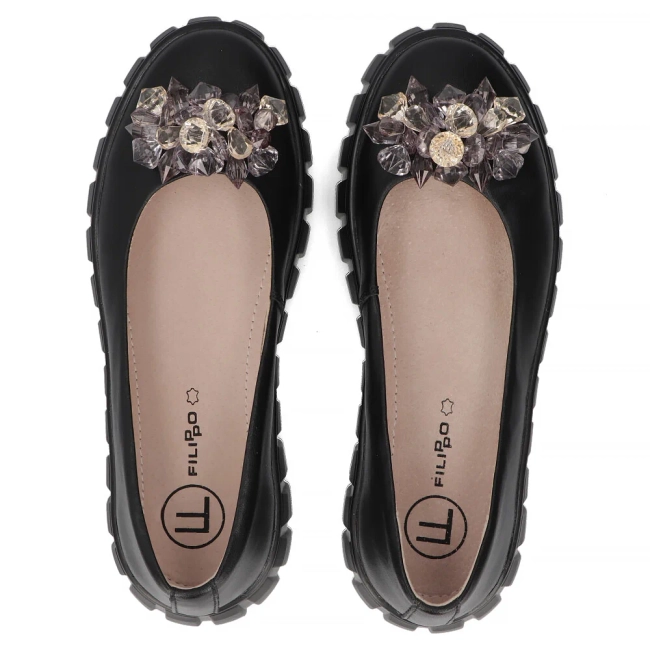 Leather shoes Filippo DP4682/25 BK black