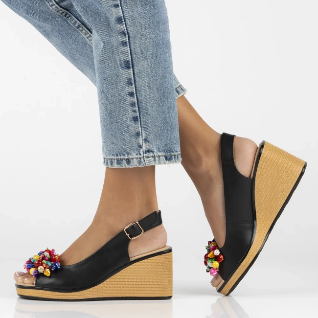 Leather sandals Filippo DS6021/24 BK black