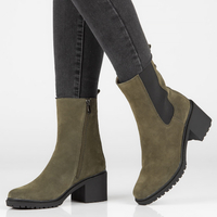 Skórzane botki na obcasie Filippo DBT4183/22 GE zielone