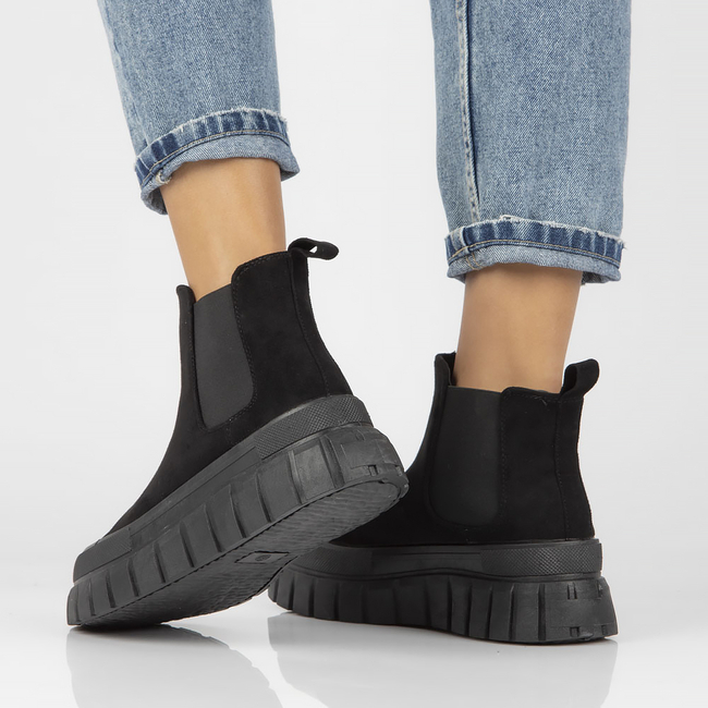 Botki na platformie Filippo DBT4240/22 BK czarne