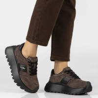 Skórzane sneakersy Filippo DP6785/26 D BR ciemnobrązowe