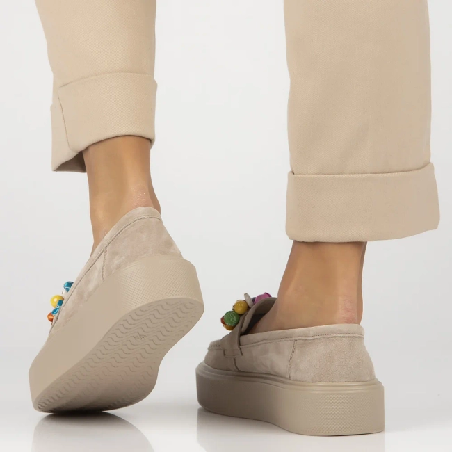 Leather loafers Filippo DP6765/25 BE beige