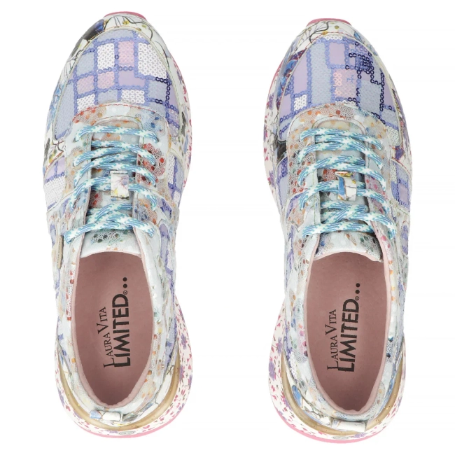 Leather sneakers Laura Vita delphine 07 mauve blue