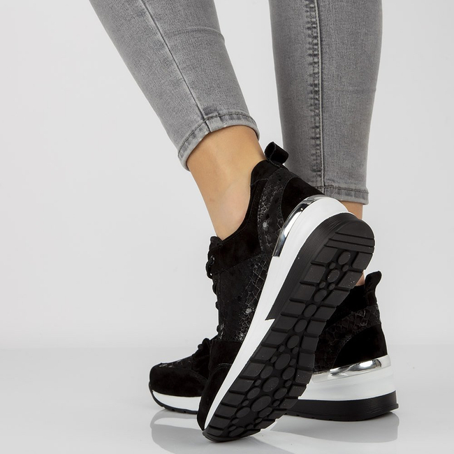 Skórzane sneakersy Filippo DP1505/20 BK czarne