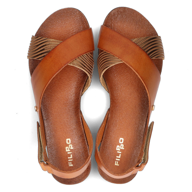 Leather sandals Filippo 40141 brown-copper