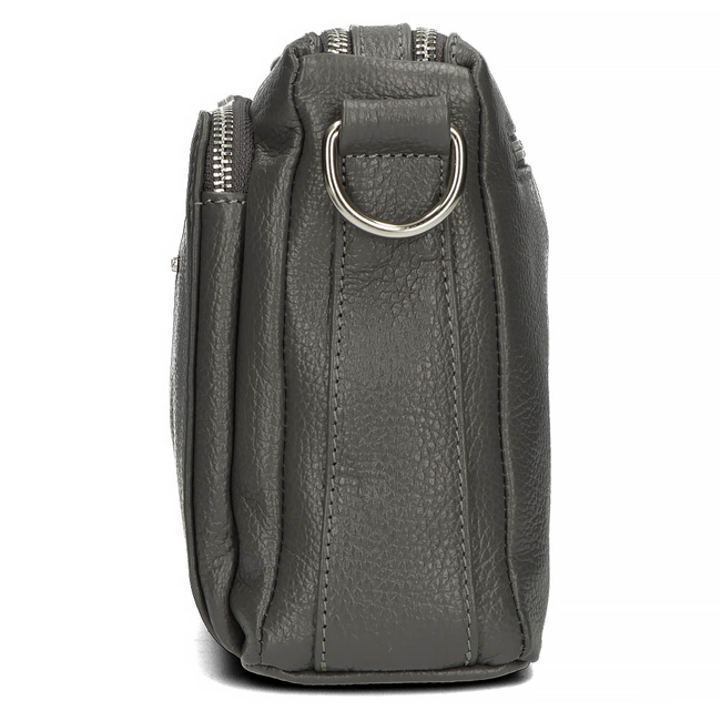Handbag Toscanio Leather Messenger Bag E16 grey