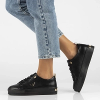 Skórzane półbuty na platformie Filippo DP3533/24 BK czarne