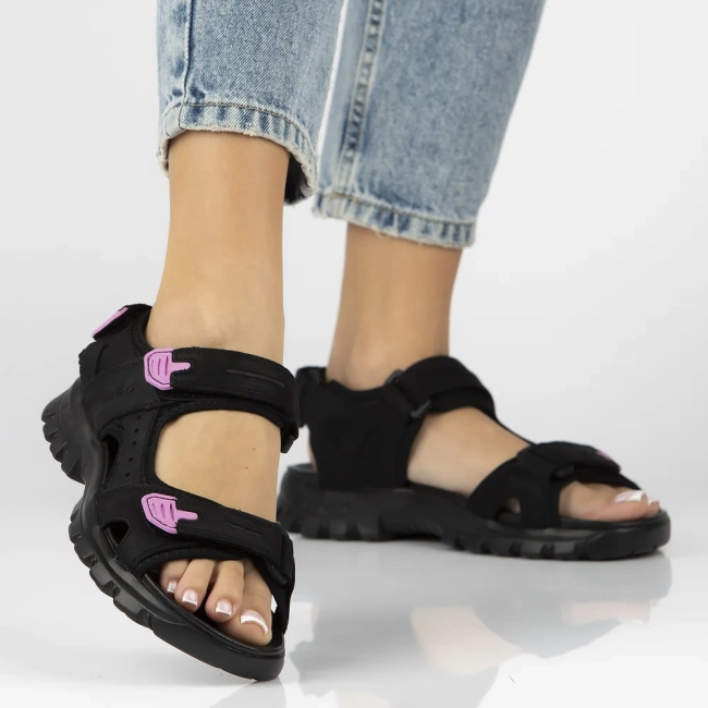 Leather sandals Filippo DS7033/25 BK black