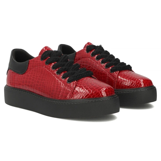 Leather sneakers Filippo DP6119/26 RD CR red