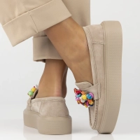 Skórzane mokasyny Filippo DP6765/25 BE beżowe