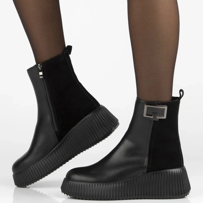 Leather ankle boots Filippo DBT7268/25 BK black