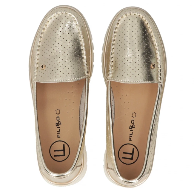 Leather loafers Filippo DP7006/25 GO gold