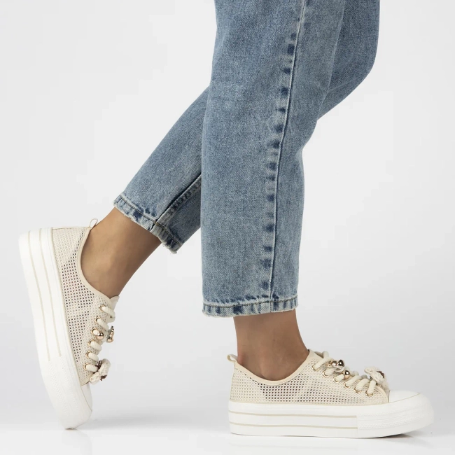 Sneakers beige up bold QY880-8 beige