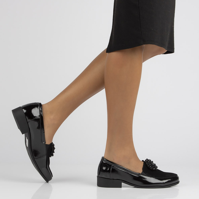 Skórzane półbuty Filippo DP3174/21 BKS czarne