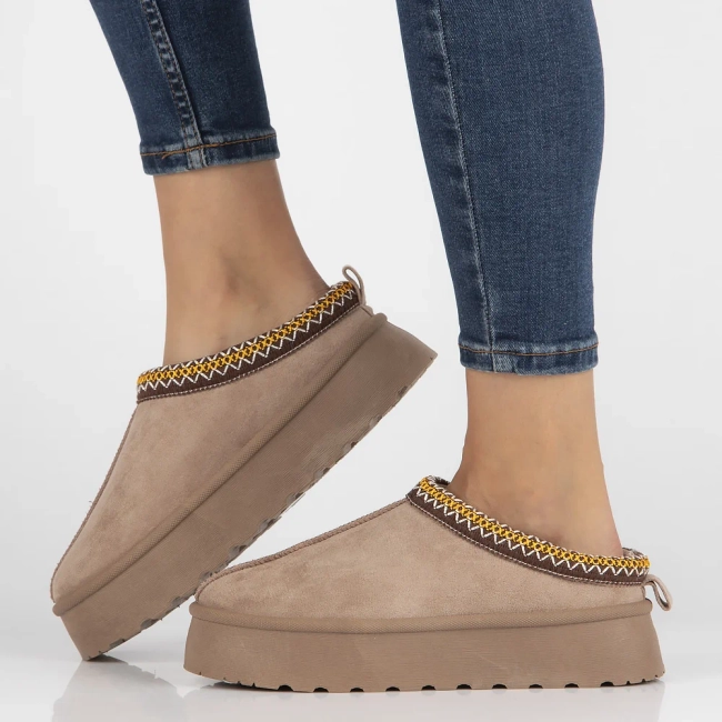 Fur slippers Filippo DK6662/24 BE beige