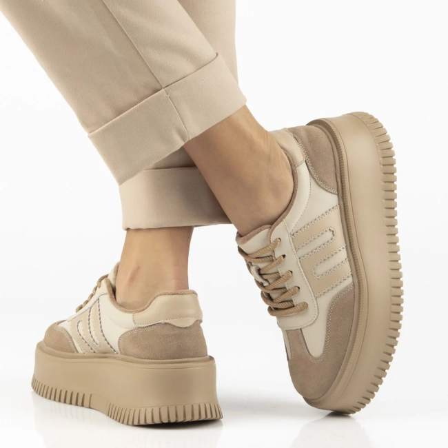 Skórzane sneakersy Filippo DP7111/25 BE beżowe