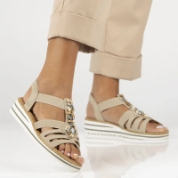 Sandały Rieker V0649-62 beżowe