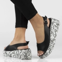 Leather sandals Filippo DS7580/26 BK black