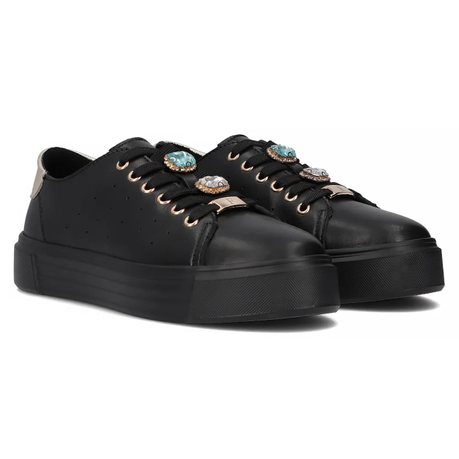 Leather sneakers Filippo DP6854/25 BK black