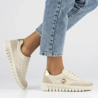 Skórzane sneakersy Filippo DP6034/24 BE beżowe