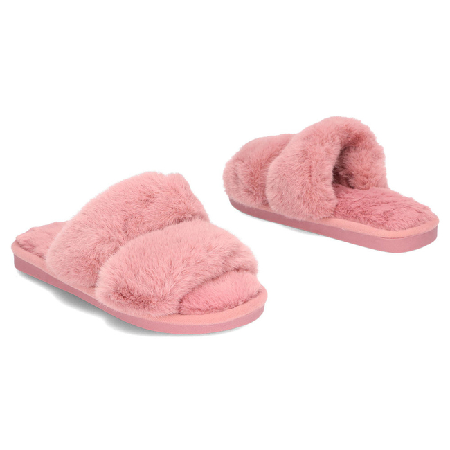 Pink fur slippers YL-60
