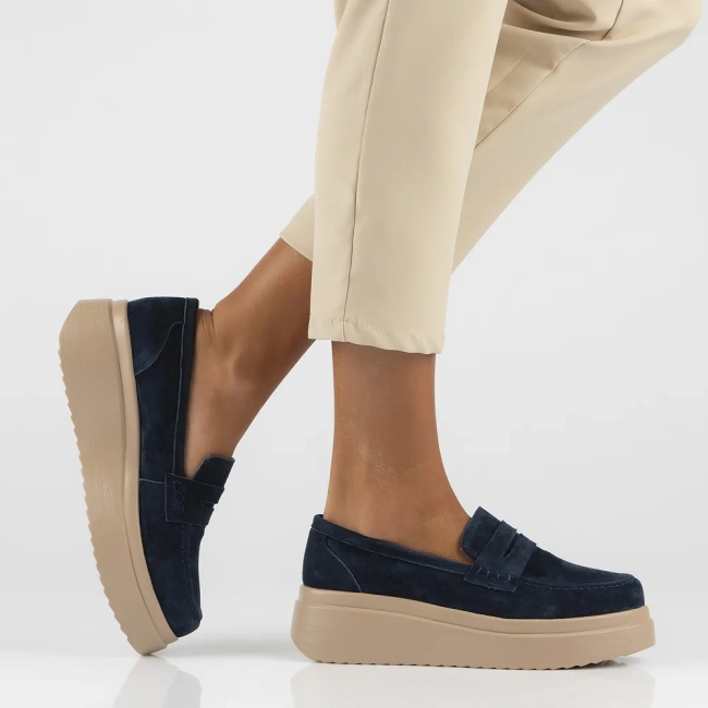 Leather shoes Filippo DP6106/24 NV navy blue