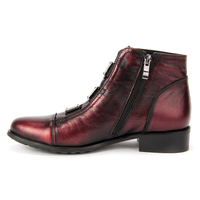 Botki EKSBUT 65-3558-F95-1G bordo/czarny