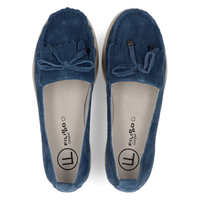 Skórzane mokasyny Filippo DP2030/21 BL niebieskie