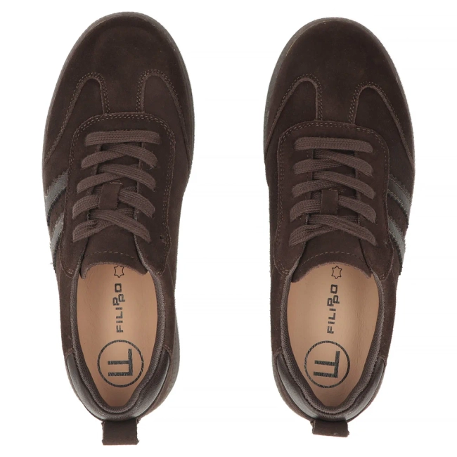 Skórzane sneakersy Filippo DP8286/26 D BR brązowe