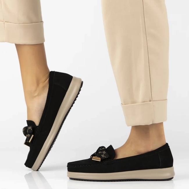 Leather loafers Filippo DP6457/25 BK SU black