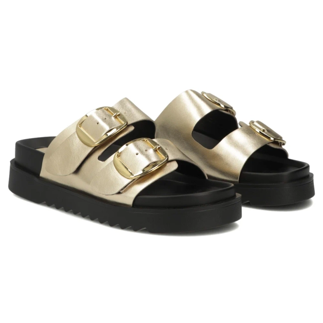 Leather flip-flops Filippo DK7827/26 GO gold