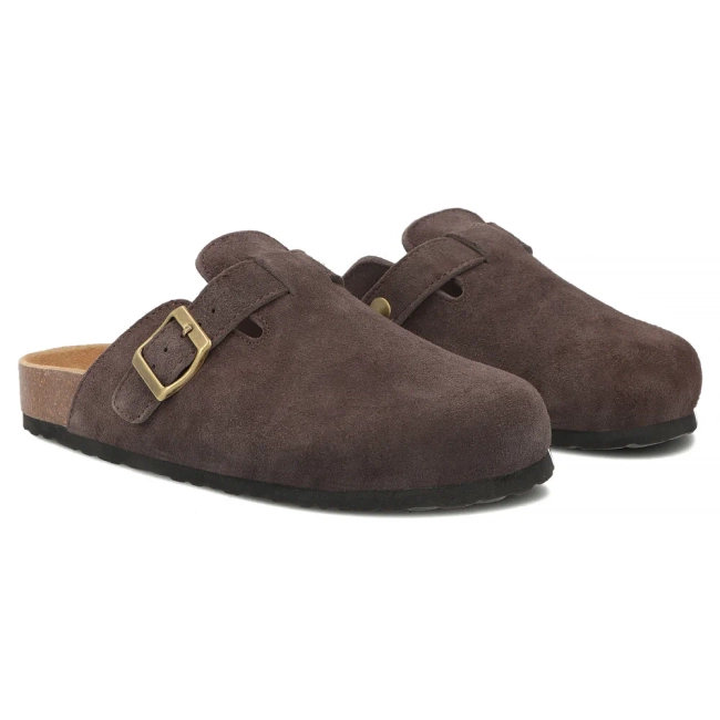 Skórzane klapki Filippo DK7918/26 D BR brązowe
