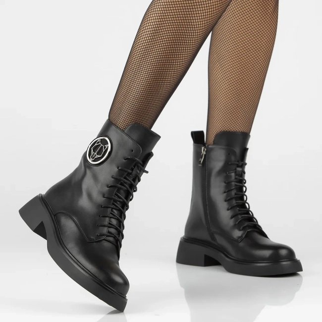 Leather ankle boots Filippo DBT6408/25 BK black