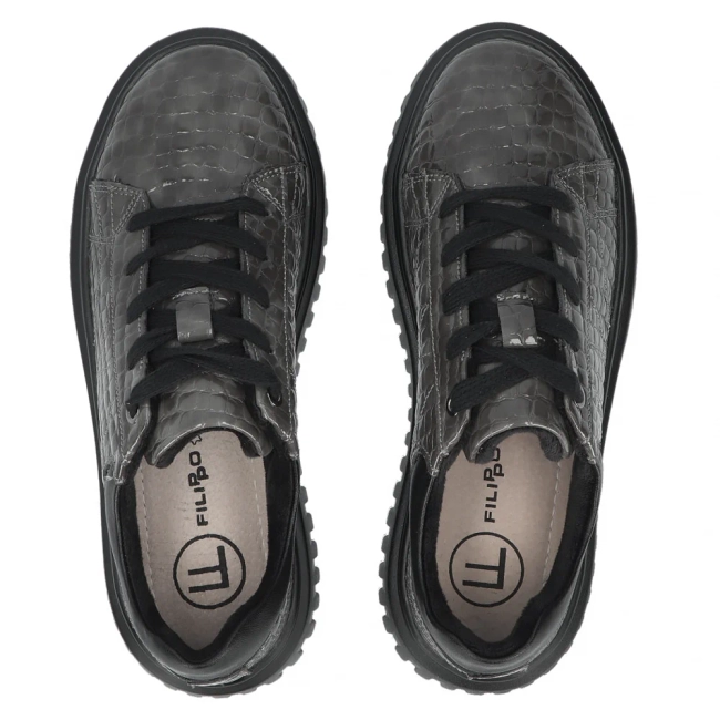 Skórzane sneakersy Filippo DP6766/25 GR szare