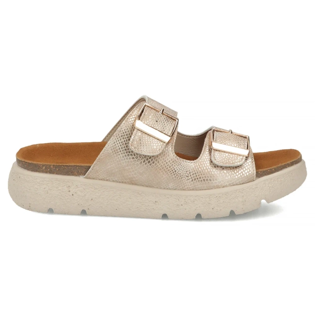 Skórzane klapki Filippo DK7925/26 GO złote