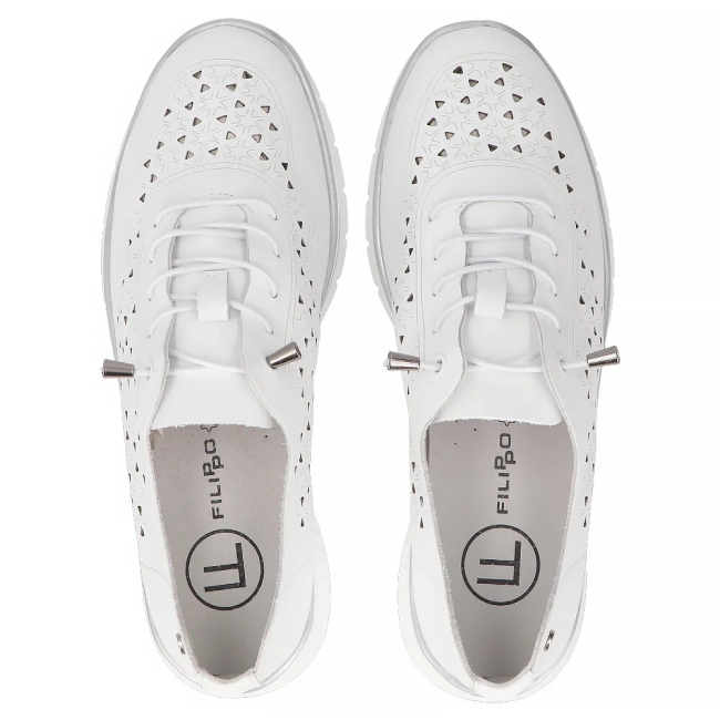 Leather shoes Filippo DP6714/25 WH white