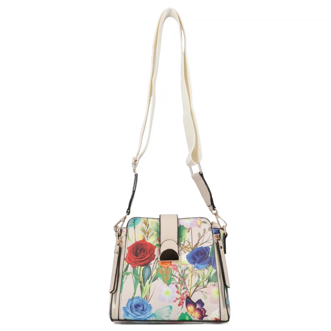 Beige handbag mila flora