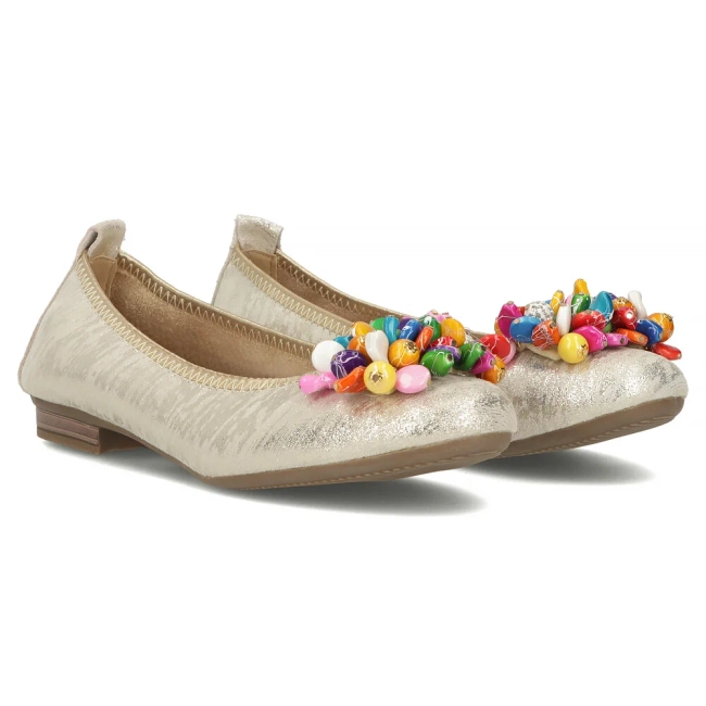 Skórzane baleriny Filippo DP6159/25 GO złote