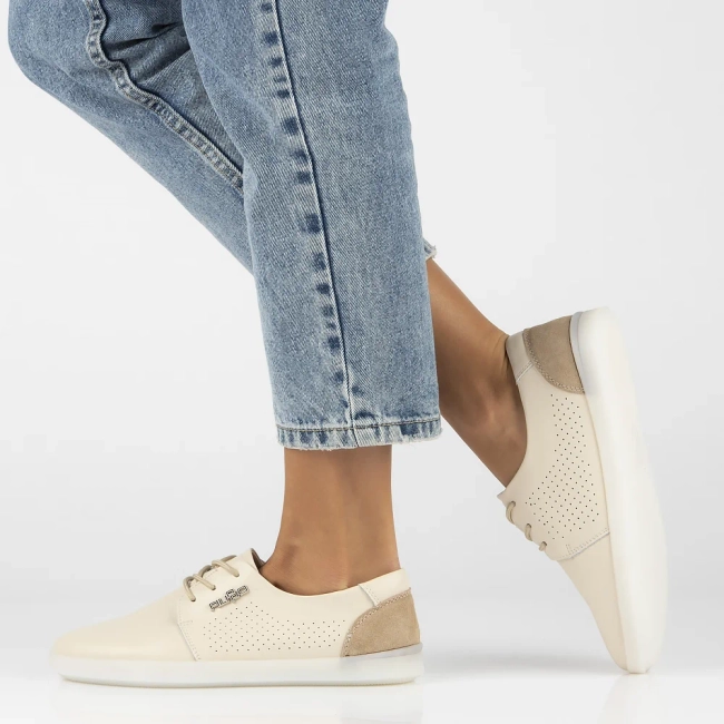 Skórzane półbuty Filippo DP6014/24 BE beżowe