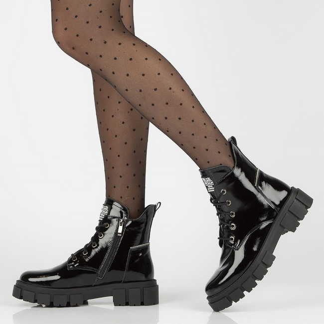 Leather boots Filippo 572 black lacquered