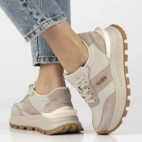 Skórzane sneakersy Filippo DP7003/25 BE beżowe