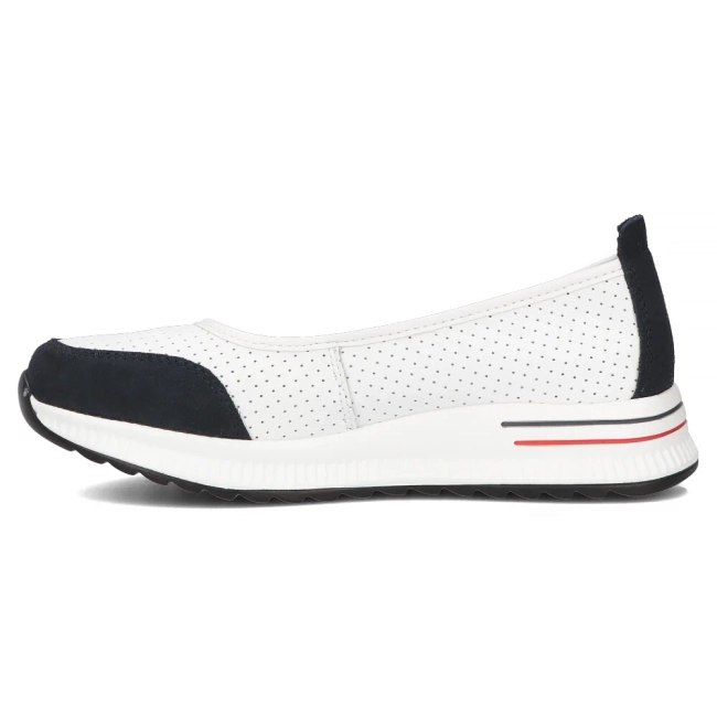 Skórzane półbuty na platformie Filippo DP6134/25 WH NV biało-granatowe