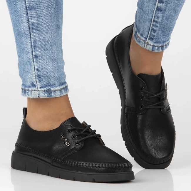 Skórzane półbuty Filippo DP6747/25 BK czarne