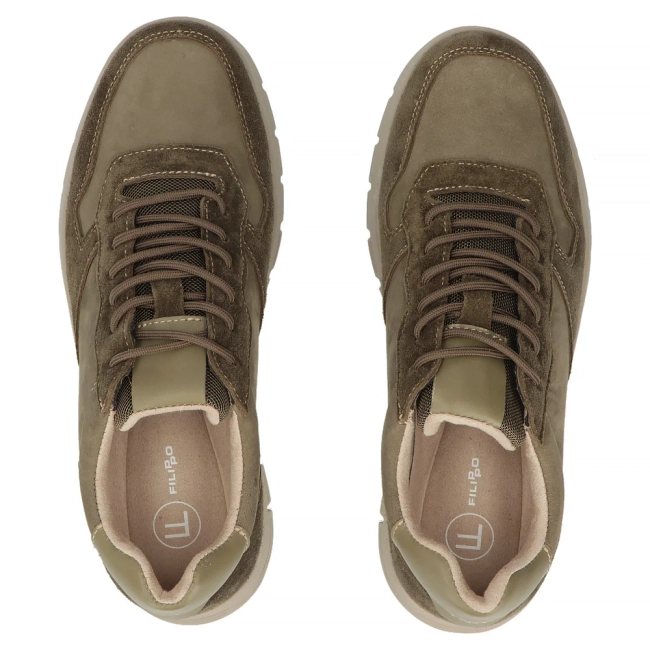 Skórzane sneakersy Filippo MP8296/26 KH khaki