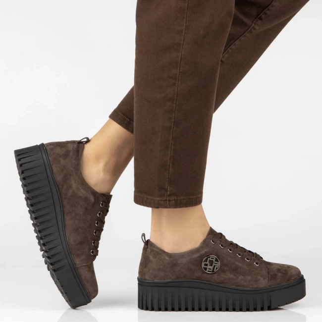 Skórzane sneakersy Filippo DP8271/26 D BR brązowe