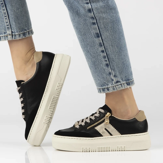Rieker leather sneakers M1912-00 black