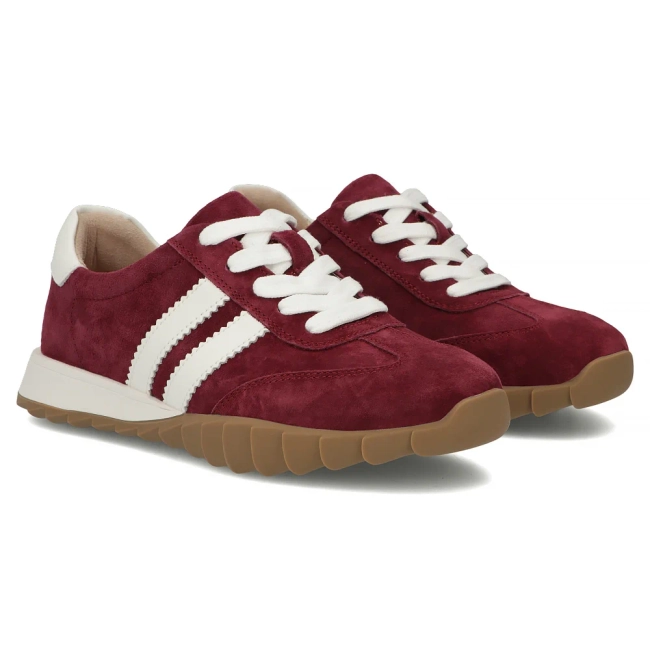 Skórzane sneakersy Filippo DP7534/26 BG bordowe